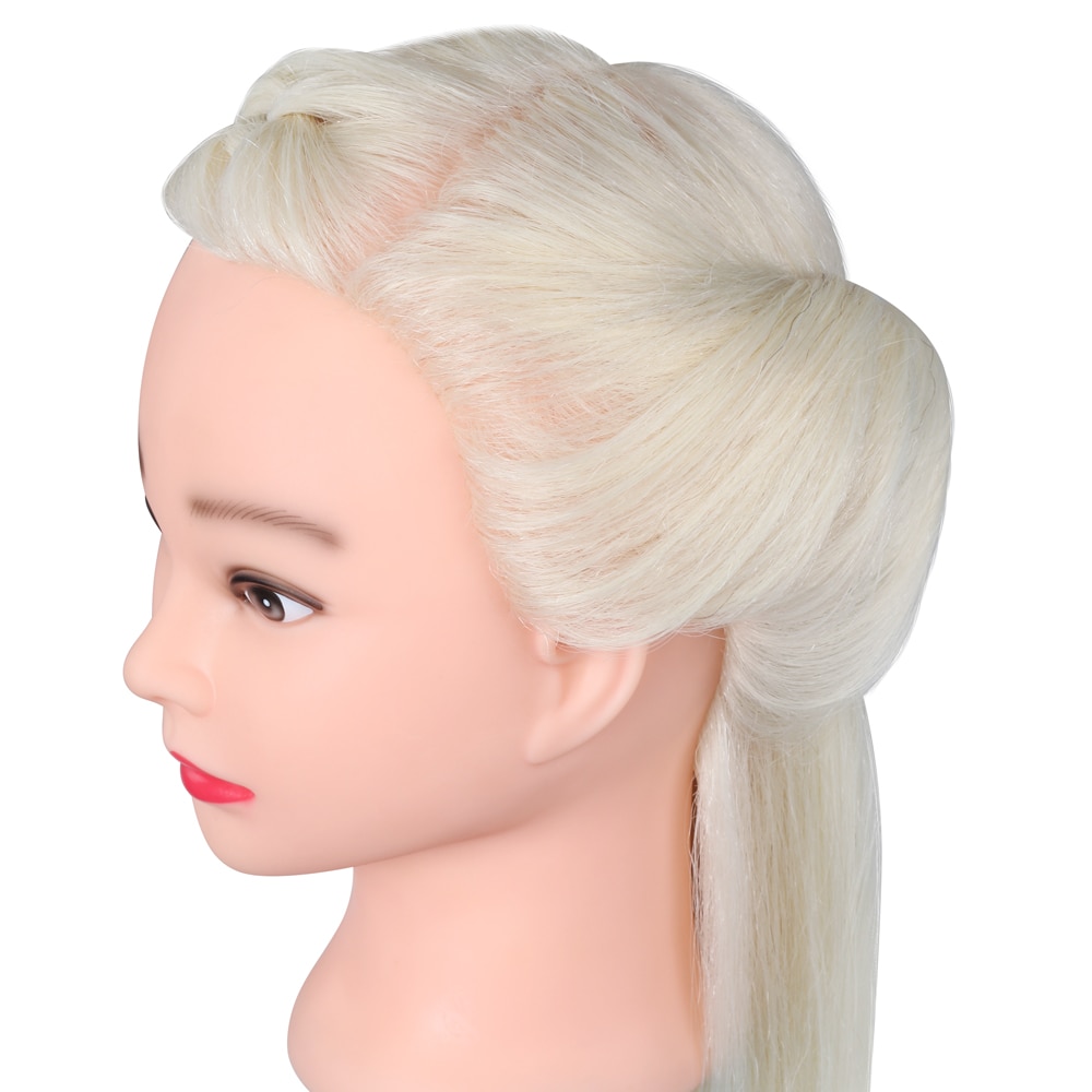 50%  echte haren 60cm blonde haren mannequin hoofden haarverzorgingstraining poppenhoofden haar mannequins