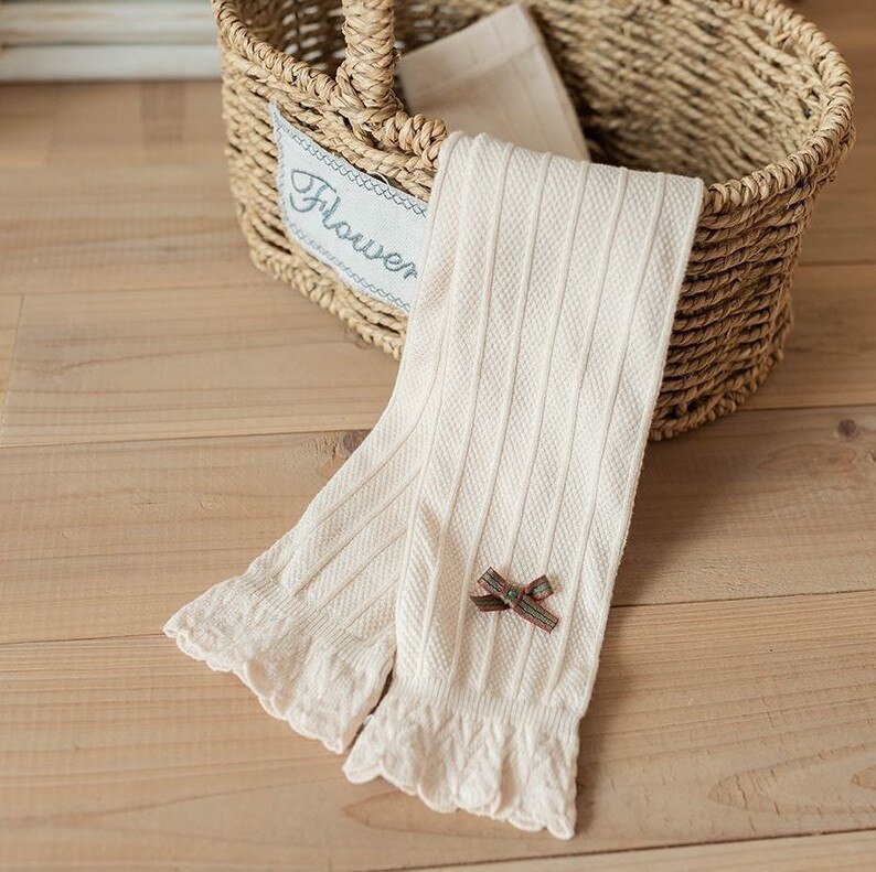 Meias infantis estampadas para meninas, meias de meia-calça com estampa de desenho de animal para bebês e crianças primavera outono: sk021 beige