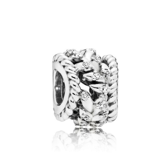 S925 Silver Grain Swirl, Crown, White, Purple Orchid, Lovely, Geometric Charm DIY Original Female Jewelry