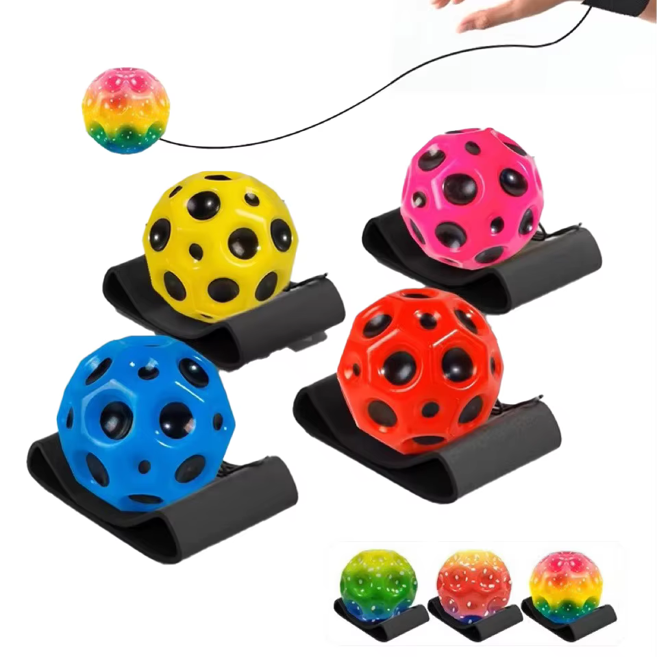 Unpress Toys Wrist High Elastic Hole Hole Moon Stone Foam Swing Ball Children Adult Sports