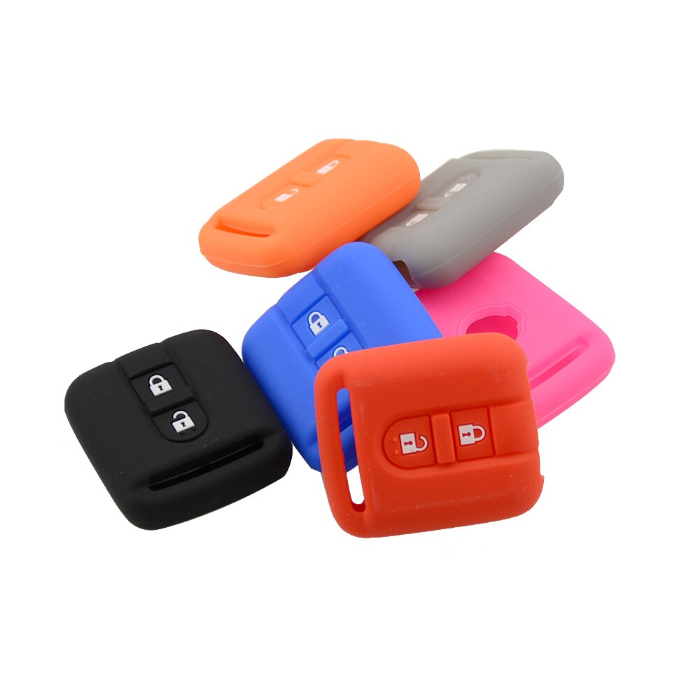 Okeytech afstandsbediening autosleutel siliconen hoesje voor nissan qashqai micra navara almera note rubberen hoesje beschermhoes 2 knoppen