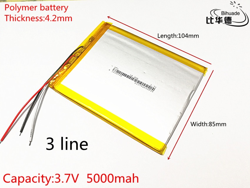 Tablet batterij 3 batterij kabel 4285104 capaciteit 5000 mAh polymeer batterij voor tablet pc 7 inch 8 inch 9 inch
