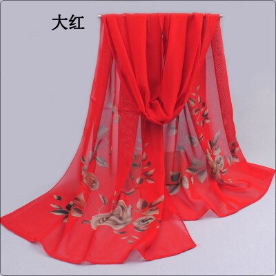 Bufandas de seda de gasa para mujer, chal cuadrado de poliéster con estampado de flores, de verano, a la , novedad: A-008