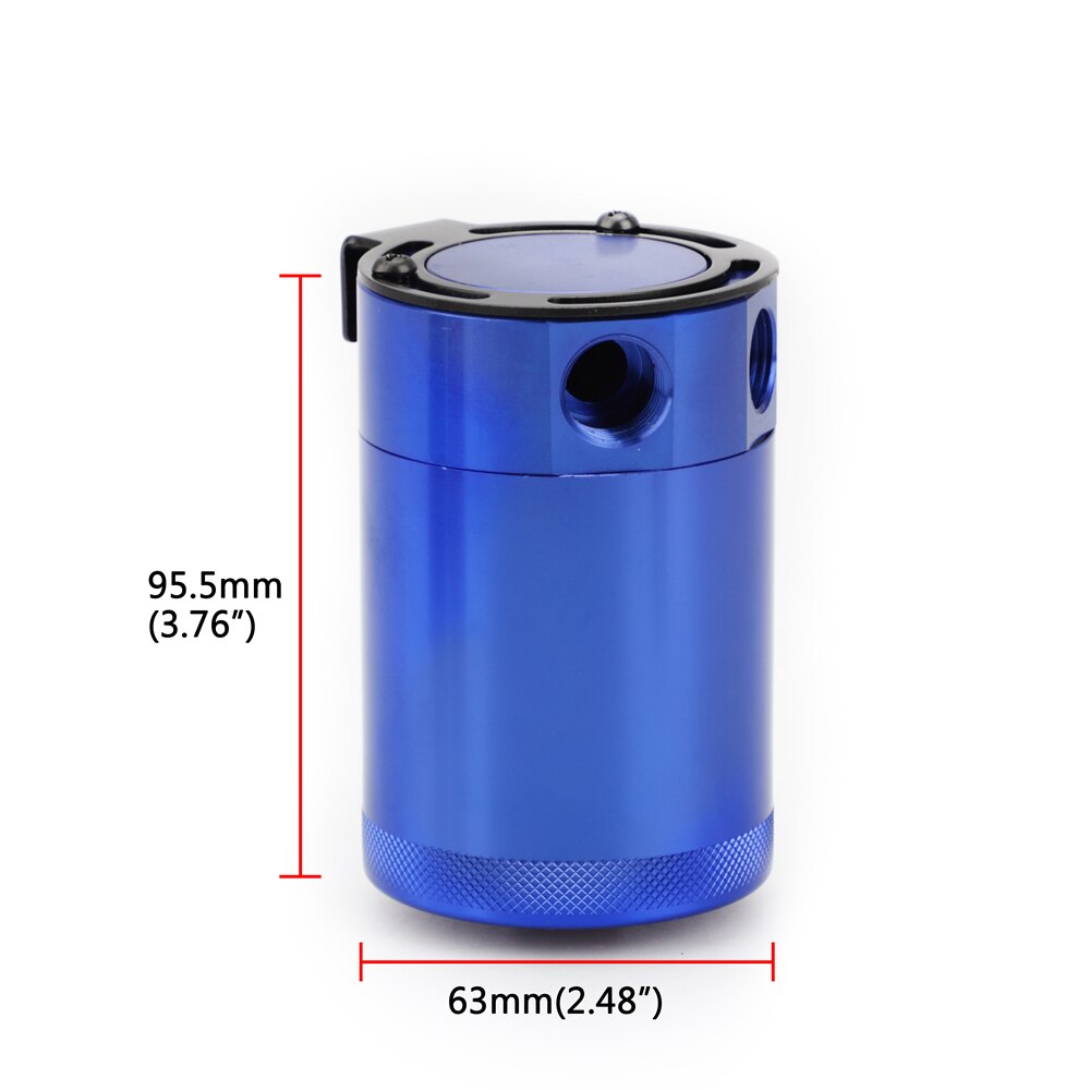 Billet Aluminum Universal Oil Container Baffled Oil Catch Can Fuel Reservoir Tank