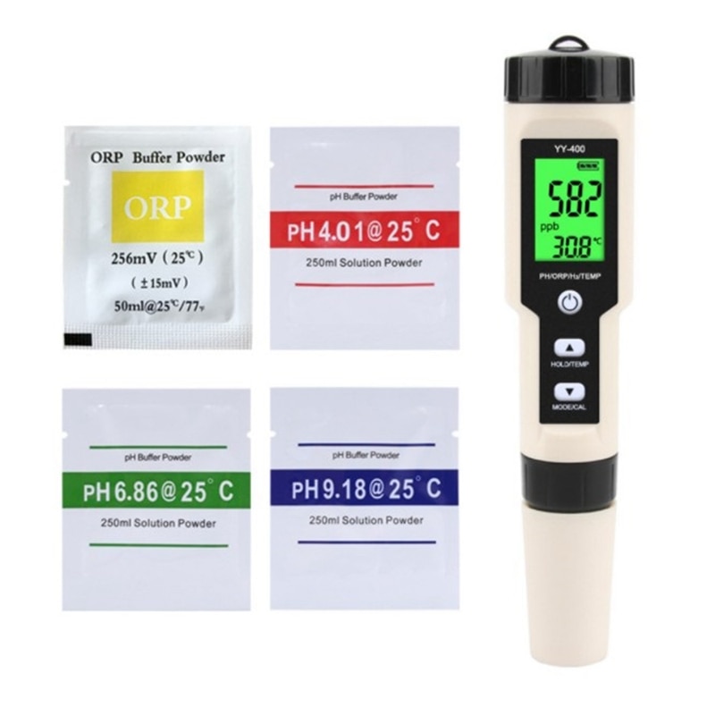 YY-400 PH/ORP/H2/TEM Hydrogen Ion Concentration Water Test Pen Digital Water Meter (Backlight): Default Title