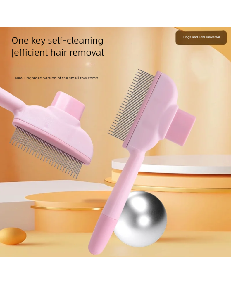 Cepillo para gatos para pelo corto y largo, herramienta de deshedding con botón de liberación, peine para el cuidado de mascotas, removedor de piel, suministros de caída