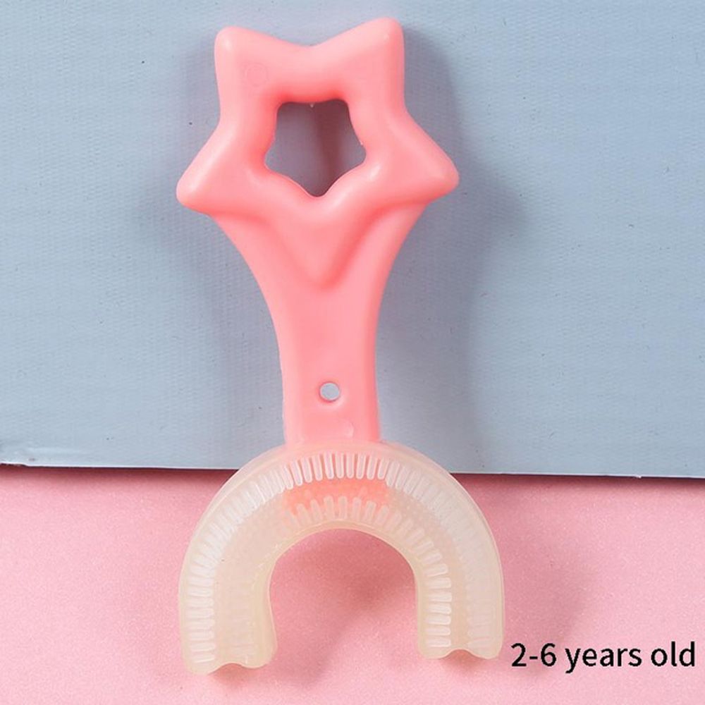 Bambini portatili in Silicone 2-12 anni spazzolini da denti per bambini cura orale spazzolini da denti a forma di U spazzole per la pulizia dei denti: star Age 2-6