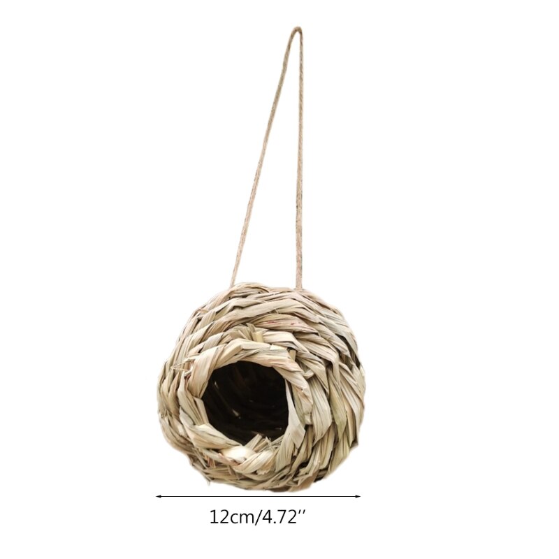 Casa de pássaro de bambu natural, feito à mão, gaiola de brinquedo, abrigo, cabana ao ar livre s18 19, dropship: E