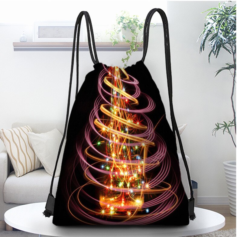 Effen Kleur String Koord Back Pack Cinch Sack Gym Tote Bag Scholen Sport Schoen Tassen 7 Kleur: Bruin
