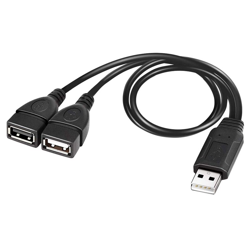 USB Splitter Cable, USB 2.0 A Male to Dual USB Female Jack Y Splitter Charger Cable: Default Title