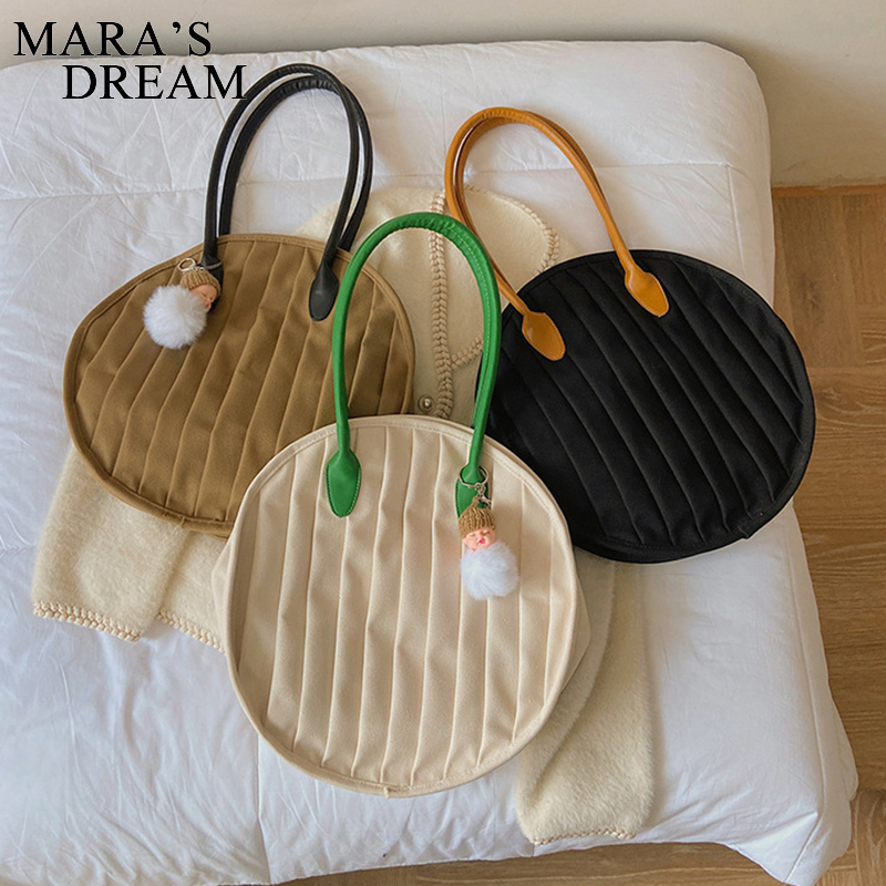 Mara &#39;S Droom Vrouwen Schoudertas Art Retro Grote Capaciteit Satchel Handtas Vrouwen Tassen Canva Fold Ronde Grote Clutch canvas Tas