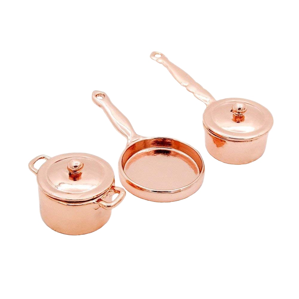Odoria 1:12 Miniature Kitchenware Kit Frying Pan Boiler Set Dollhouse Kitchen Accessories