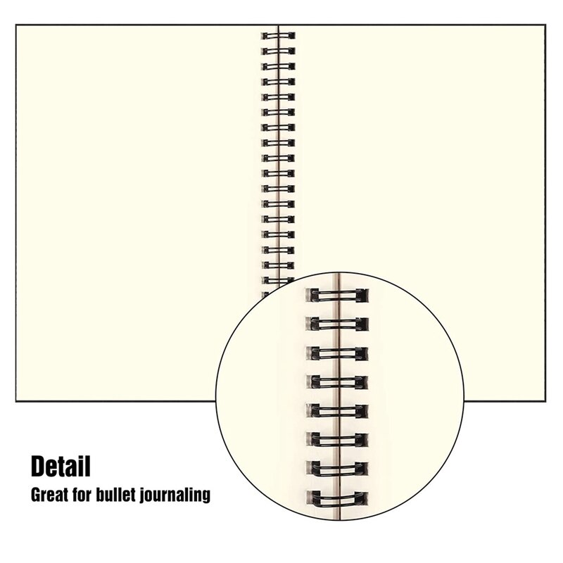 6 Pack A5 Soft Cover Spiral Notebook Journal, Blank Sketch Book Pad Diary Notebook Planner with Blank Paper