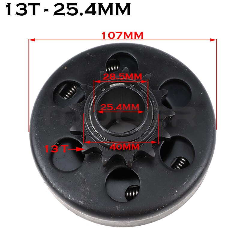 19mm 20mm 25,4mm Automatische Kreisel Kupplung Kettenrad 428 3/4&#39;&#39; 13 Zahn Herumtreiber Für Kart Kart: 25.4mm