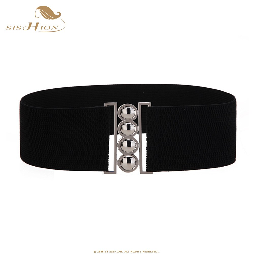 SISHION Mode Vrouwen Riem Elegante Wit Rood Zwart Brede Tailleband Corset Vintage Stretch Elastische Vrouwelijke Riem VB0004
