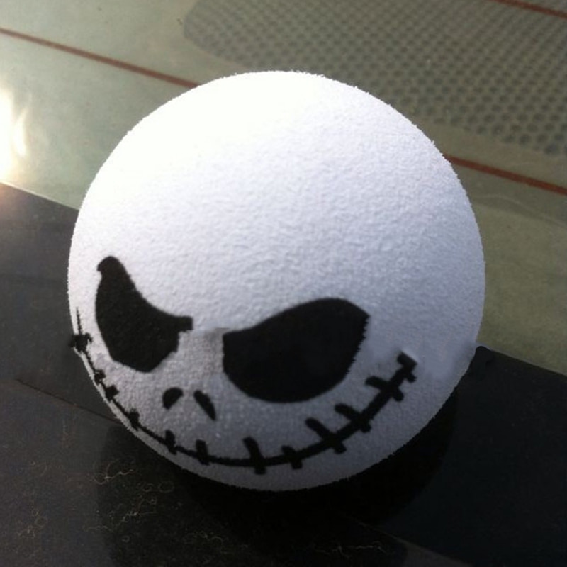 Scary Round Demon Skull Head Patch Thread Mouth Adorable Cartoon Doll Antenna Balls Aerial Toppers Decoration Car Roof Ornaments