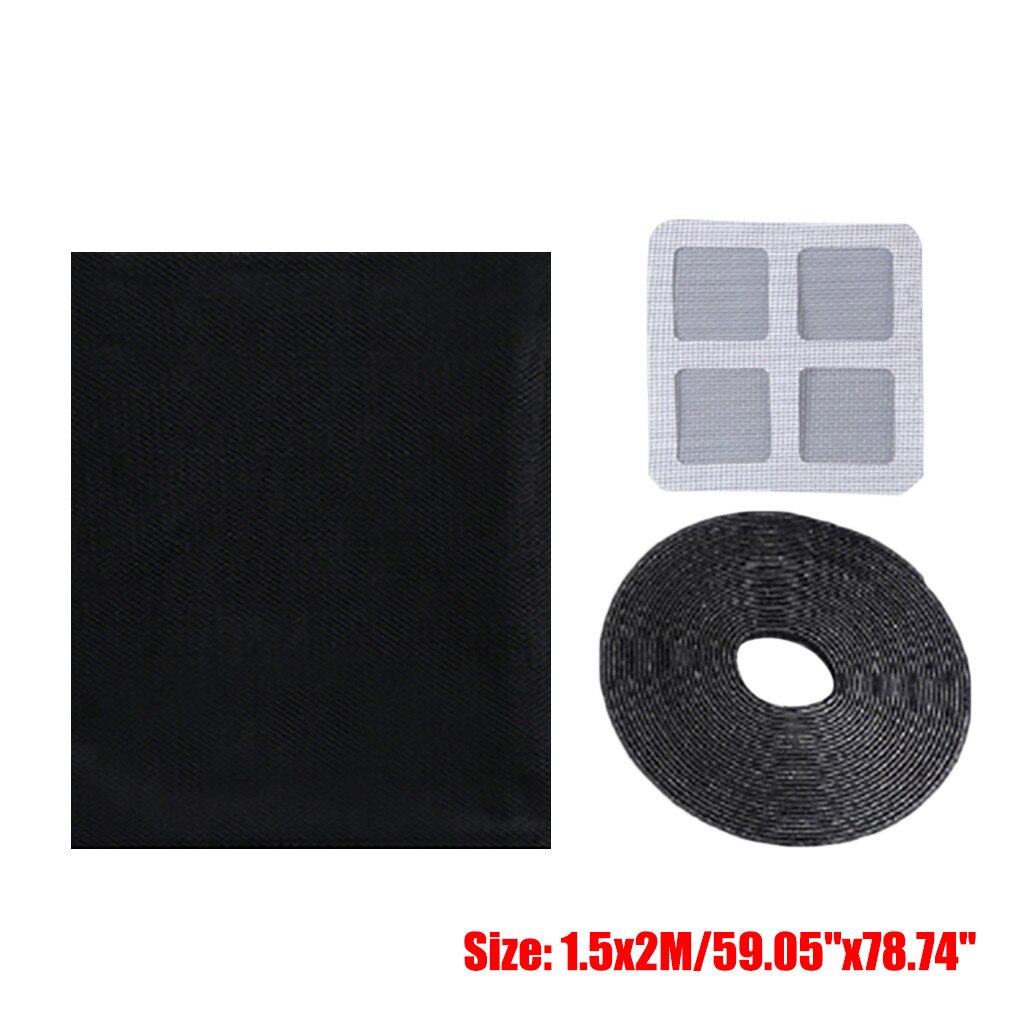DIY Anti-Mosquito Net Insect Fly Screen Window Mesh Self-adhesive Indoor Mosquito Screens Black White Mosquito Window Screens: BK