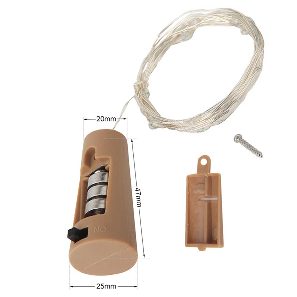 Batterij Aangedreven Guirlande Wijn Fles Verlichting Met Kurk 2M 20Leds Koperdraad Kleurrijke Fairy Lights String Voor Party bruiloft Decor