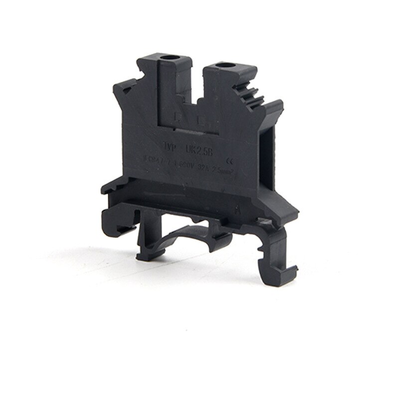 10Pcs Multi-Color Screw Feed-through Plug 2-Connductor Wire Electrical Connector DIN Rail Terminal Block UK 2.5B: UK2.5B Black