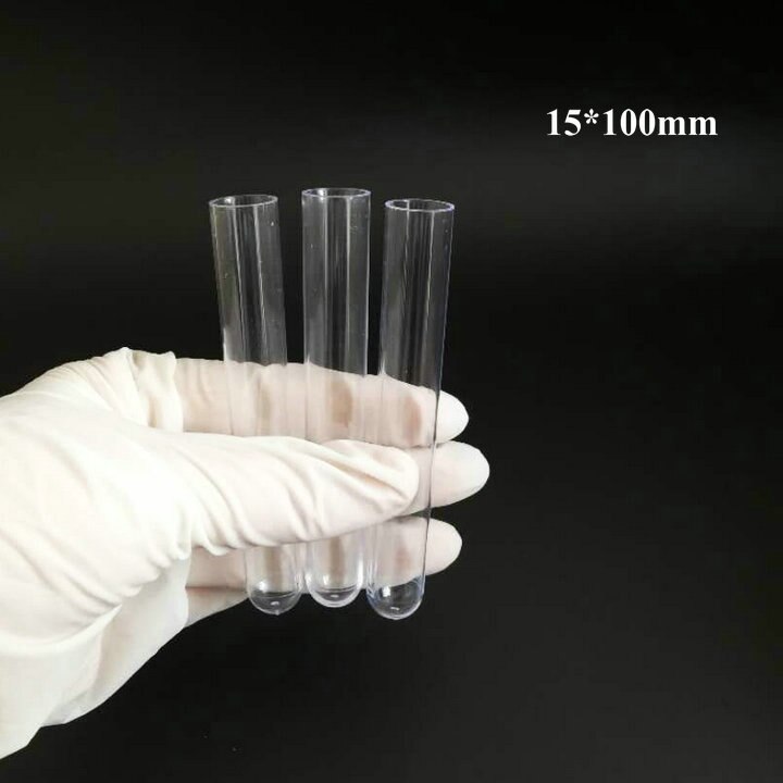 200pcs/lot Plastic test tubes Diameter 12mm 13mm 15mm 20mm for kinds of Laboratory Tests