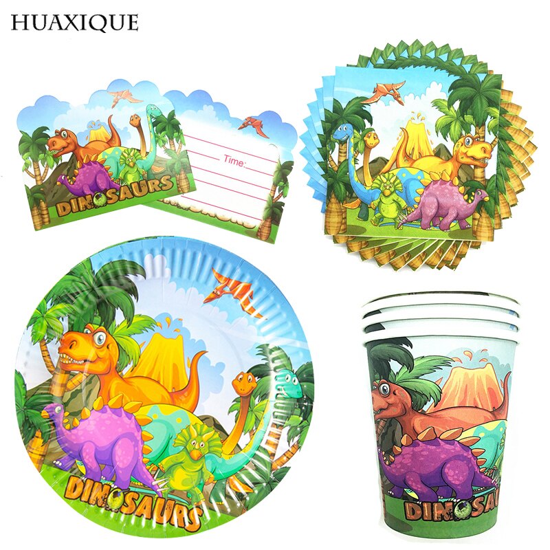Kinderen happy birthday decoratie dinosaurus wegwerp servies babyshower jongen feestbenodigdheden papieren beker bord servet