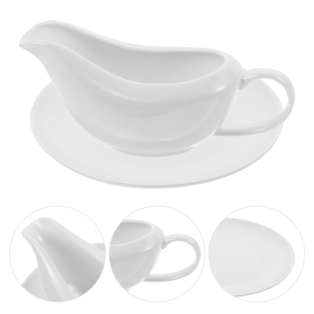 1 Set Keramische Sauskom Porselein Saucier Saus Lade Kruiden Houder (Wit): Default Title