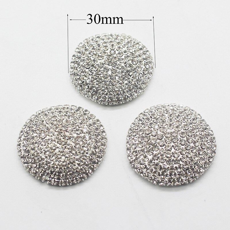 Mode 30 Mm Ronde Shiny Crystal Volledige Diamant Knop Metalen Duurzaam Diy Naaien Accessoires Decoratie