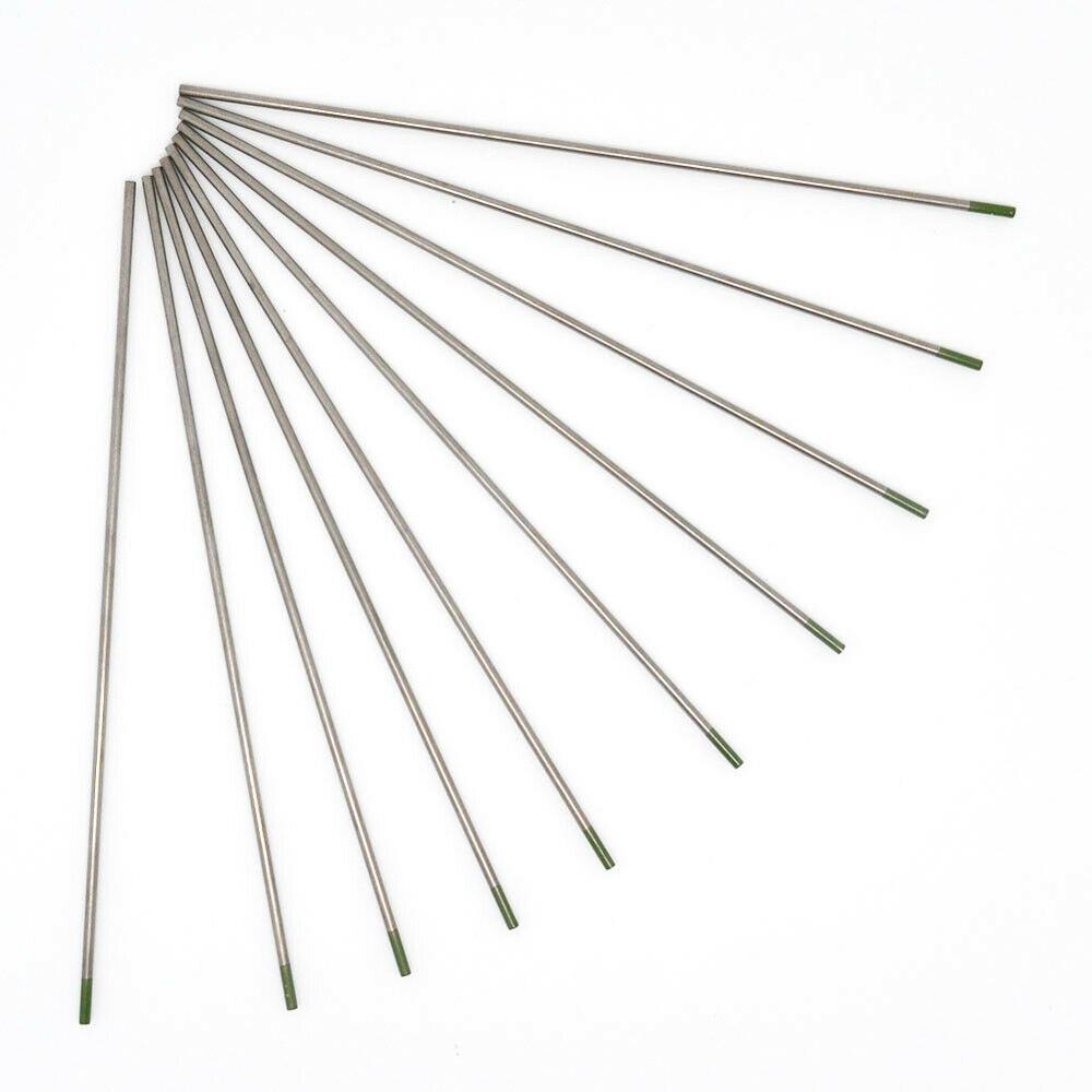 10 Piece Green Color WP 1/8" Pure Tungsten Electrode Head Tungsten Needle/Rod For Welding Machine