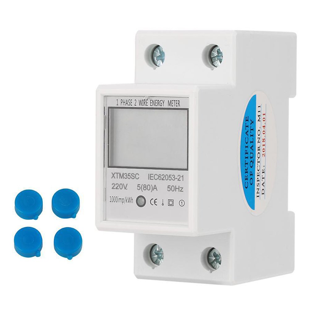DDM15SC Elektrische Kwh Meter Single Fase Twee Draads Din Rail Elektrische Energie Meter Kilowattuur Kwh Meter Lcd Display