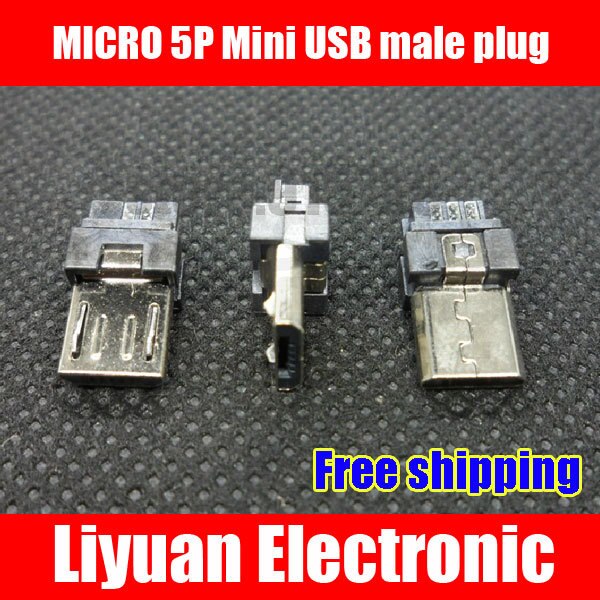MICRO plug/Jack/connector/interfaces MICRO 5 P Mini USB mannelijke/enkele plug Soldeer