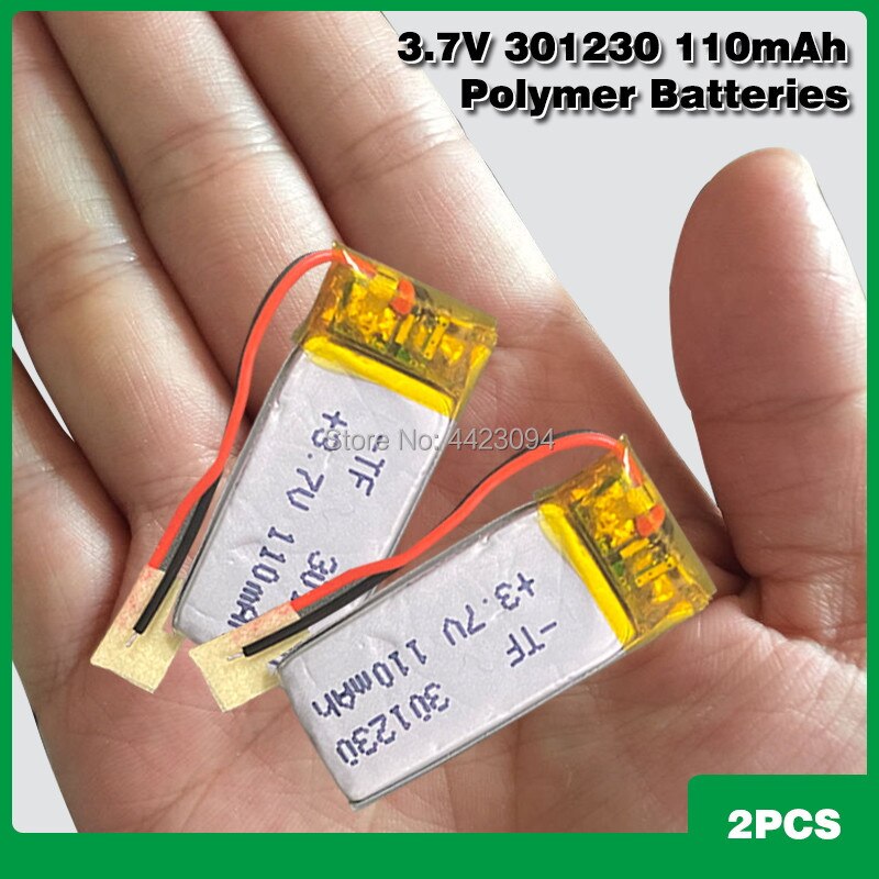 3.7V 80Mah Lithium-polymeer Batterij 301230 Li-Polymeer Oplaadbare Batterij 301230 Voor Bluetooth Oortelefoon Speelgoed Opname Pen geluid: 2PCS