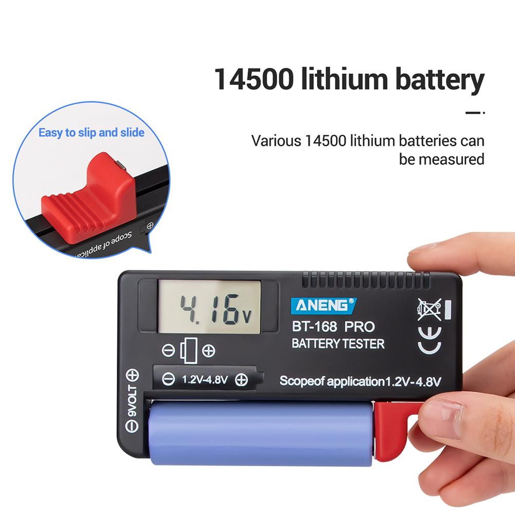 168 POR 1.2V-4.8V Battery Tester Universal Lithium Battery Digital Checker for AA AAA C D 9V Micro Batteries