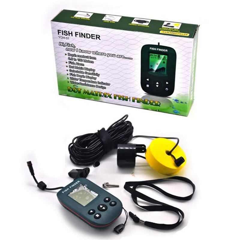 Draagbare Draadloze Fish Finder Echo-Sirene Vissen Dieptemeter Sonar Sirene Bereik Alarm Transducer Fishfinder