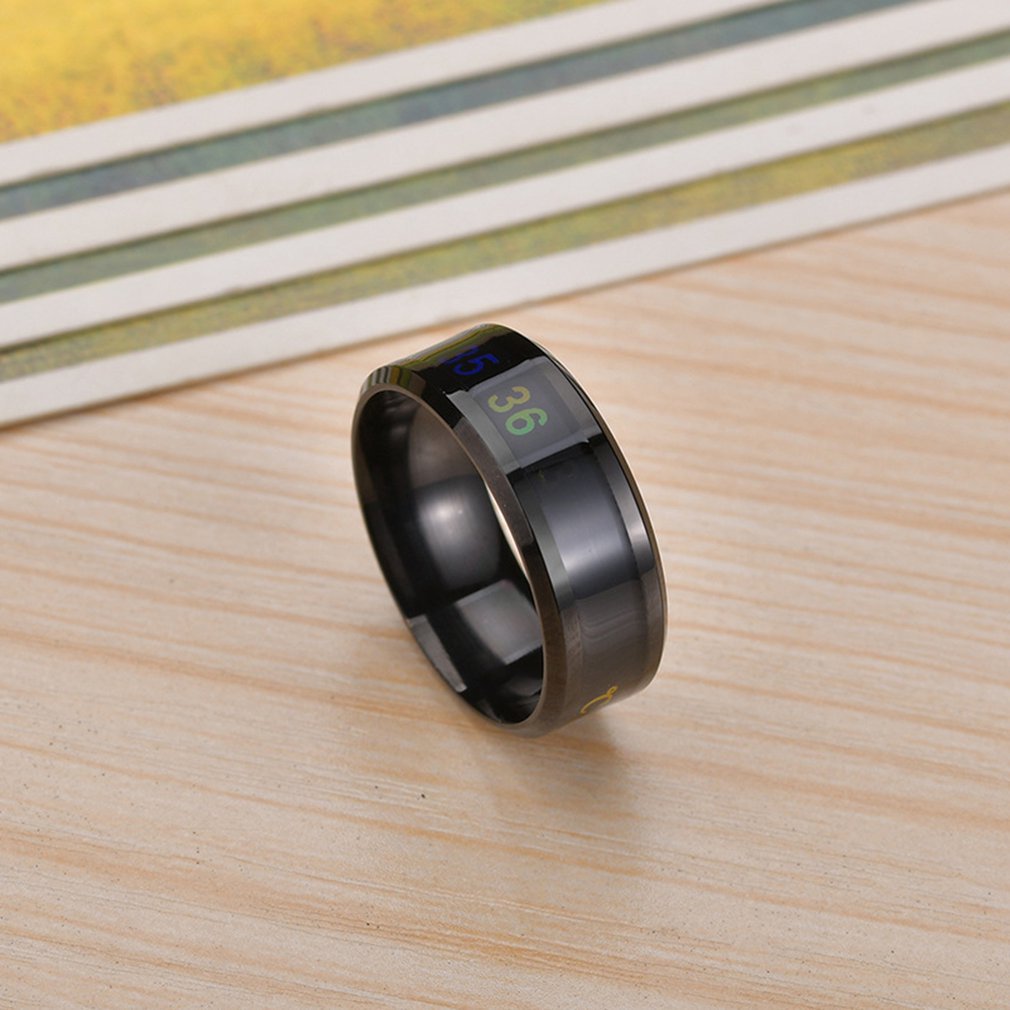 Titanium Steel Intelligent Temperature Sensing Ring Ring Portable Ring Birthday
