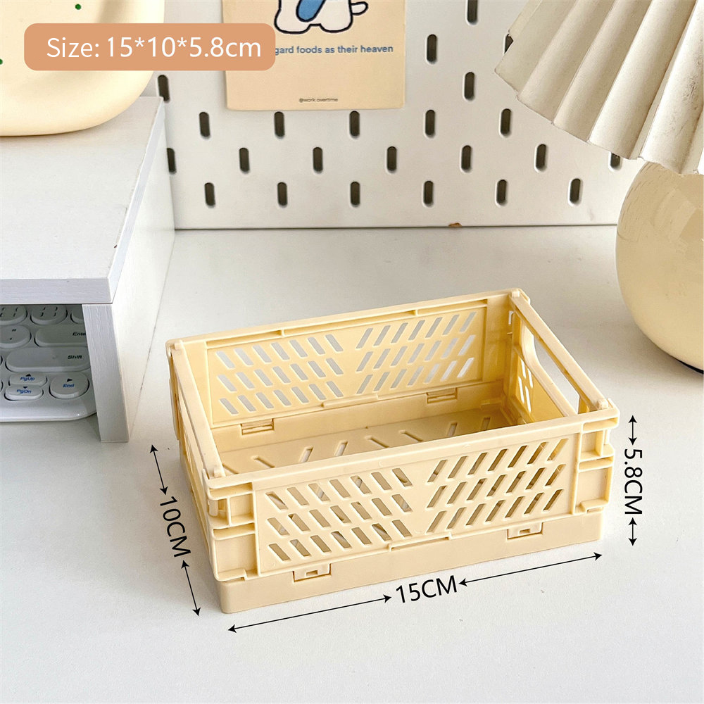 Opvouwbare krat Plastic opvouwbare opbergdoos Mand Utility Cosmetische container Desktophouder Thuisgebruik Schoolbank opbergdoos