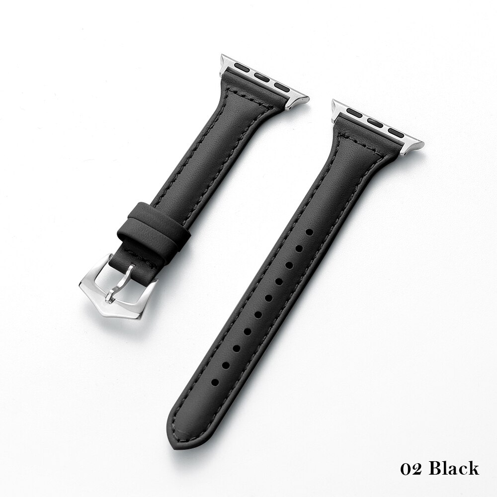 Lederen Band Voor Apple Watch Band 44Mm 40Mm 42Mm 38Mm Iwatch Armband Series5 4 3 2 1 Armband Vervanging Accessoires: black / 38mm or 40mm