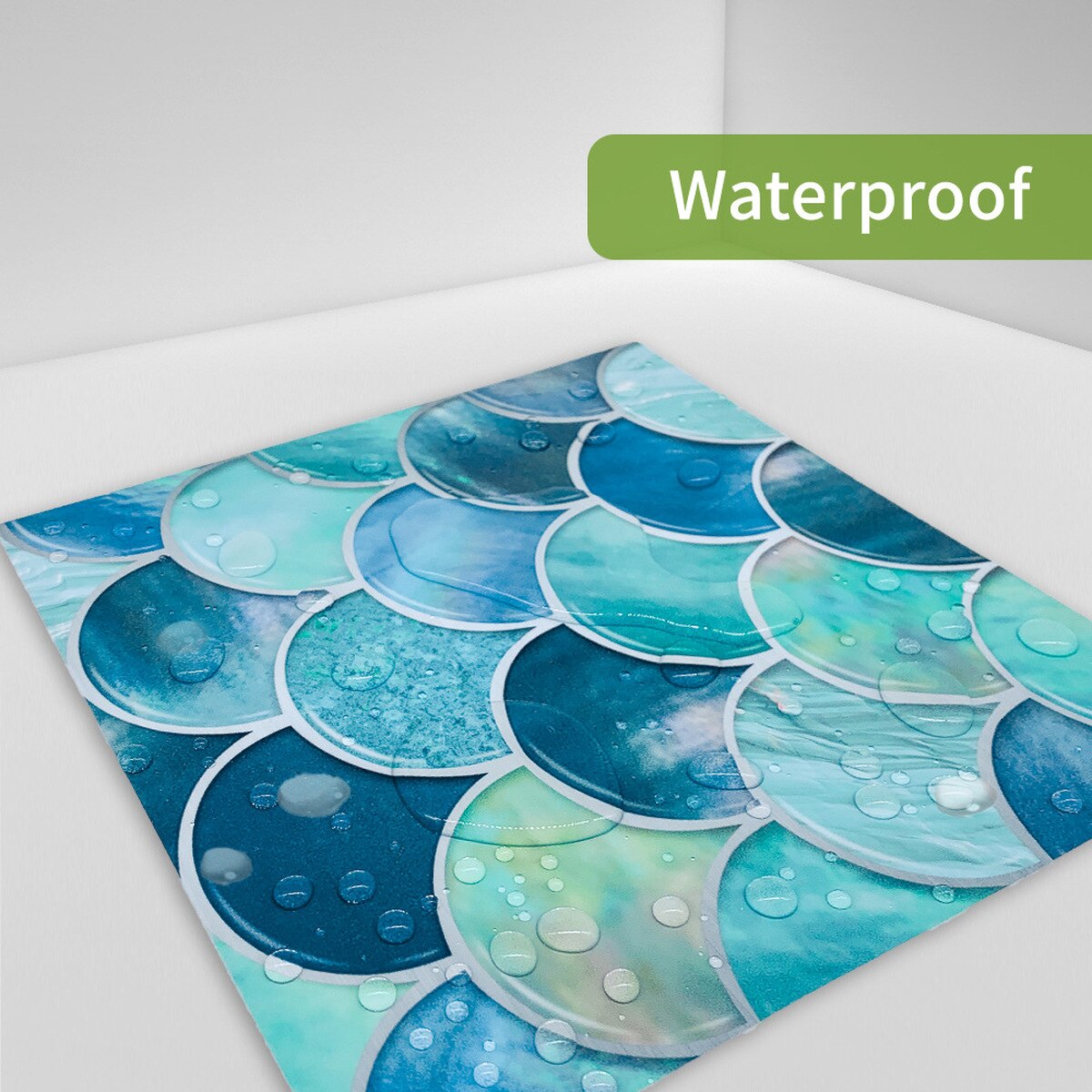 10Pcs 15/20cm Shell Fish Scale PVC Waterproof Self Adhesive Tile Stickers Bathroom Transfers - Marble & Pearl Effect