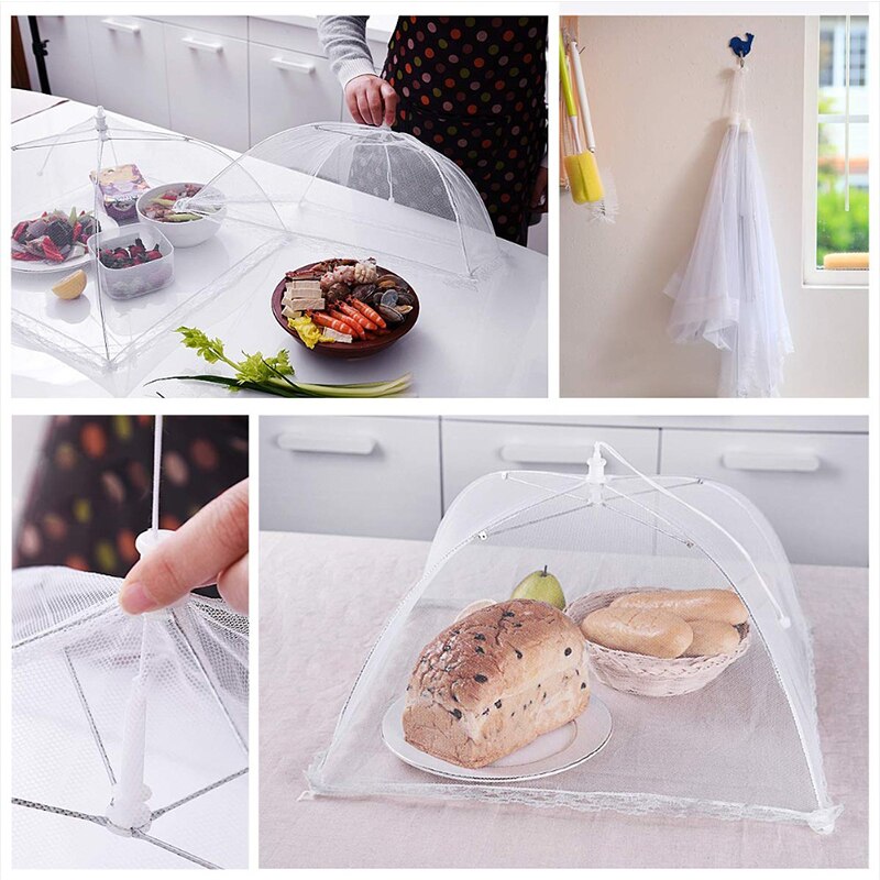 The Large Pop-Up Mesh Screen Food Cover Tent Dome Net Umbrella Picnic Kitchen Folded Mesh Anti Fly Mosquito Umbrella