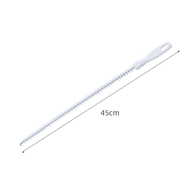 Sewer Cleaning Brush Pipe Dredge Tool Curved Sink Brush Kitchen Bathroom Drain Pipe Cleaner Clog Plug Hole Remover Tool: white 45cm