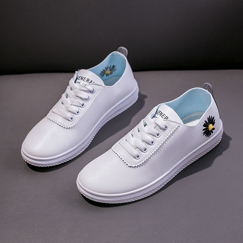 Lente lage schoenen student ademend vrijetijds zacht comfortabel antislip ronde kop dames kleine witte schoenen