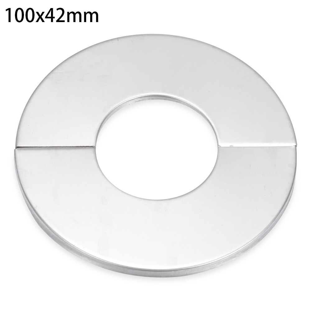 Self-Adhesive Shower Faucet Decorative Cover Stainless Steel Water Pipe Wall Covers Chrome Finish Bathroom Kitchen Accessories: 100x42x5mm