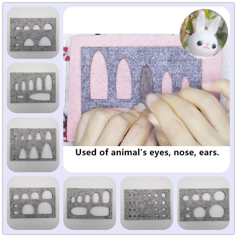 Handmade Needle Felting Template Tool Animals Eye Nose Ear Mouth DIY Felt Doll Cats Dogs Shiba Wool Felt Accessories Craft Kits