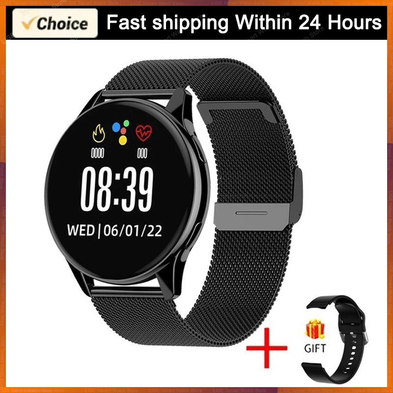 2024 kobiet Bluetooth dzwoni robić inteligentnego zegarka tętno monitorowanie ciśnienia krwi wodoodporny męnarty Smartwatch lokalny odtwarzanie nagranego dźwięku: Czerwony