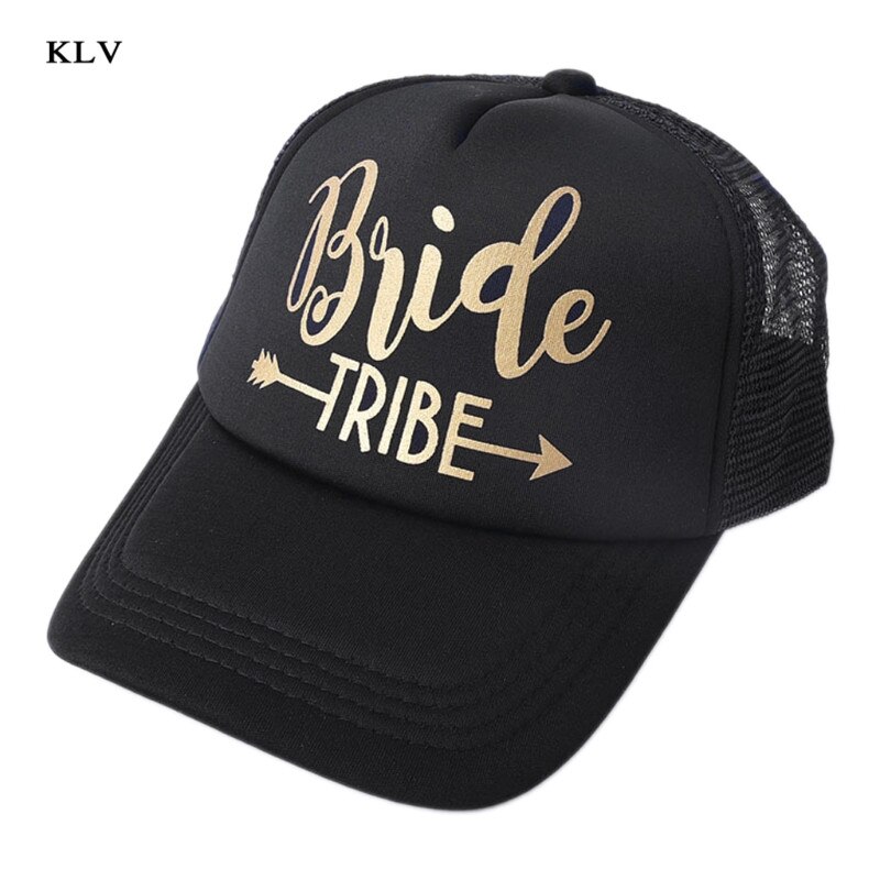 brud stamme snapback trucker mesh hatt måke bokstaver pil bryllup baseball lokk: Stamme svart