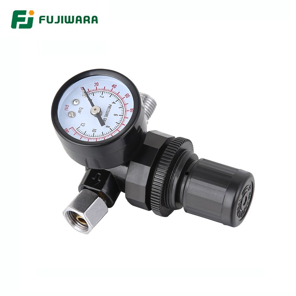 FUJIWARA Spray Gun Barometer Regulator Valve Environmental Protection Pressure Gauge Air Inlet G1/4 Air Outlet G1/4: normal edition