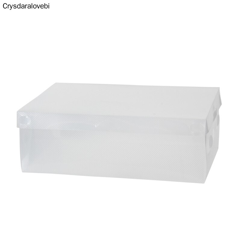10 stücke Kunststoff transparent Schuhkarton Hause Schuh Stiefel Kasten Stapelbar Faltbare Lagerung Organizer Container Multifunktions
