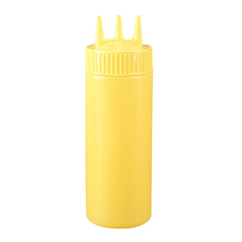 1 Pcs 3 Hole Squeeze Bottle Condiment Dispenser Sauce Vinegar Oil Ketchup: YW M 16oz
