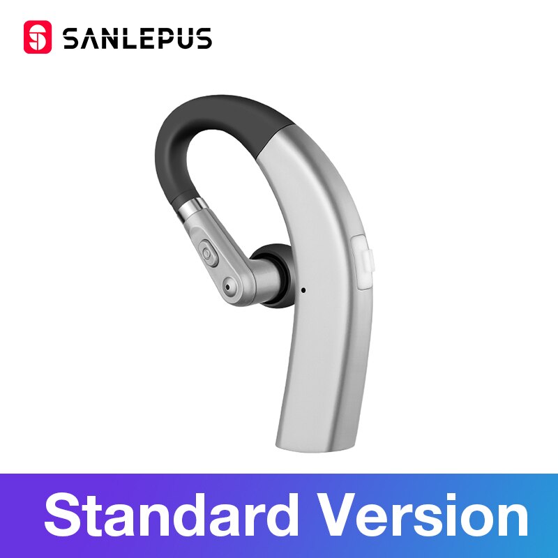 Sanlepus m11 bluetooth øretelefon trådløse hovedtelefoner håndfri øretelefon headset med hd mikrofon til telefon iphone xiaomi samsung: Sølv-standard
