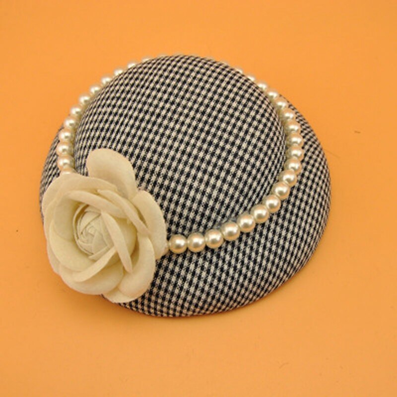 Chapeaux de mariée bleu marine fascinateurs de mariage coiffe chapeau de fête accessoires de mariage accessoires de cheveux de fête: Gris