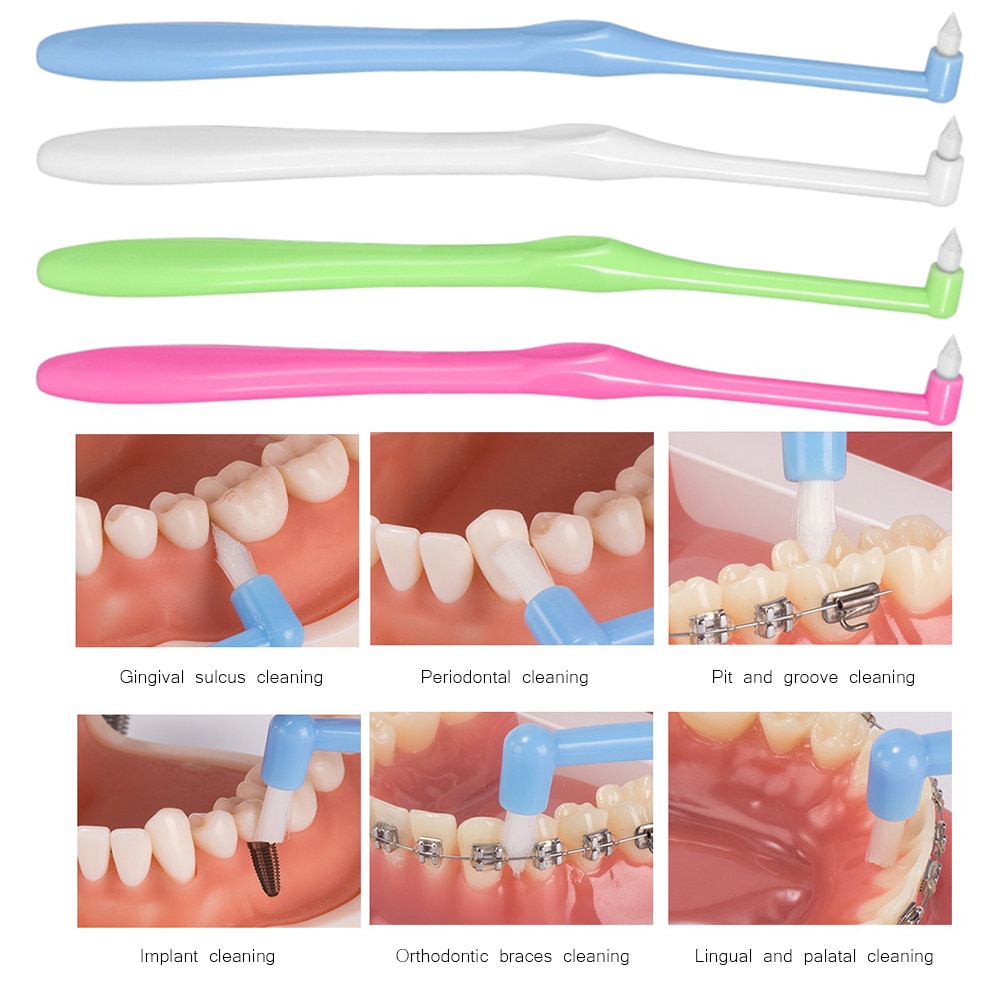 Orthodontic Interdental Toothbrush Teeth Cleaning Tooth-floss Soft Brush for People with Brace Gap Cleaning Tool